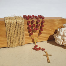 Load image into Gallery viewer, Apparitions Centennial Red & Gold Murano Rosary