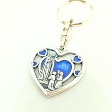 Load image into Gallery viewer, Apparitions Of Our Lady of Fatima Heart Keychain