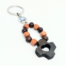 Load image into Gallery viewer, Decade Rosary Wood Keychain