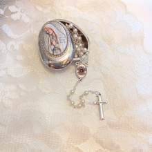 Load image into Gallery viewer, Our Lady of Fatima Pocket Rosary with Colored Metal Box