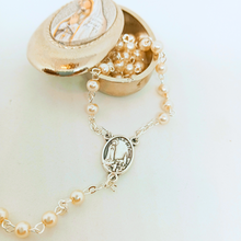 Load image into Gallery viewer, Our Lady of Fatima Pocket Rosary with Colored Metal Box