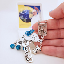 Load image into Gallery viewer, Pope Francis Blue Rosary