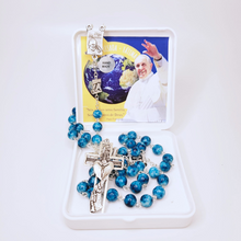Load image into Gallery viewer, Pope Francis Blue Rosary