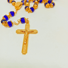 Load image into Gallery viewer, Premium Blue and Golden Rosary of Fatima