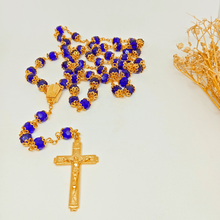 Load image into Gallery viewer, Premium Blue and Golden Rosary of Fatima
