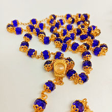 Load image into Gallery viewer, Premium Blue and Golden Rosary of Fatima