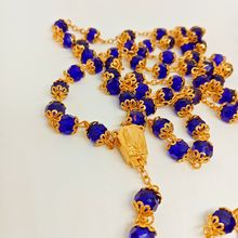 Load image into Gallery viewer, Premium Blue and Golden Rosary of Fatima