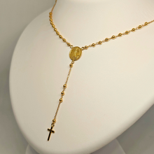 Load image into Gallery viewer, Rosary Necklace - Apparitions of Our Lady of Fatima - 19.2Kt Gold