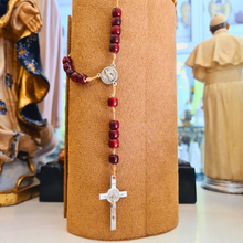 Load image into Gallery viewer, Saint Benedict Wood Decade Rosary