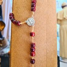 Load image into Gallery viewer, Saint Benedict Wood Decade Rosary