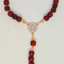 Load image into Gallery viewer, Saint Benedict Wood Decade Rosary
