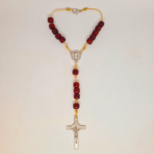 Load image into Gallery viewer, Saint Benedict Wood Decade Rosary
