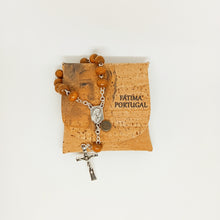 Load image into Gallery viewer, Wood Decade Rosary with Cork Pouch