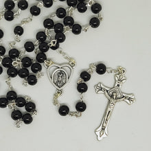 Load image into Gallery viewer, Light Glass Rosary - Black