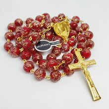 Load image into Gallery viewer, Apparitions Centennial Red & Gold Murano Rosary