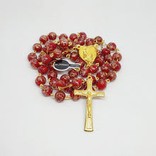 Load image into Gallery viewer, Apparitions Centennial Red & Gold Murano Rosary