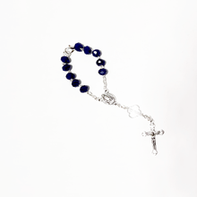 Load image into Gallery viewer, Blue Crystal Decade Rosary Bracelet