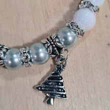 Load image into Gallery viewer, Christmas Bracelet - Cream and Gray