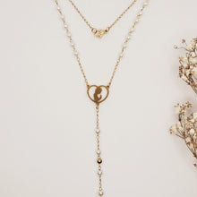 Load image into Gallery viewer, Pearl Golden Our Lady of Fatima Rosary