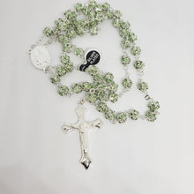 Load image into Gallery viewer, Premium Silver Medal of Fatima Rosary - Green