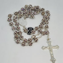 Load image into Gallery viewer, Premium Silver Medal of Fatima Rosary - Pink
