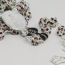 Load image into Gallery viewer, Premium Silver Medal of Fatima Rosary - Pink