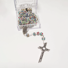 Load image into Gallery viewer, Premium Silver with Colored Crystals Rosary of Fatima