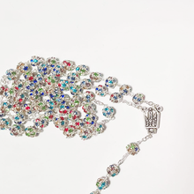 Load image into Gallery viewer, Premium Silver with Colored Crystals Rosary of Fatima