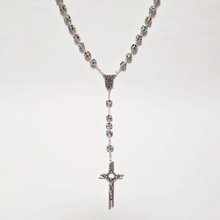 Load image into Gallery viewer, Premium Silver with Colored Crystals Rosary of Fatima