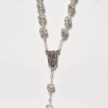 Load image into Gallery viewer, Premium Silver with Translucent Crystals Rosary of Fatima
