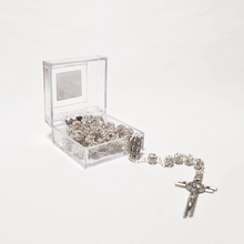 Load image into Gallery viewer, Premium Silver with Translucent Crystals Rosary of Fatima