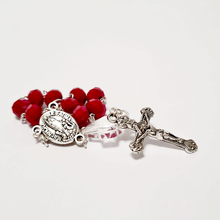 Load image into Gallery viewer, Red Crystal Decade Rosary Bracelet