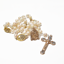 Load image into Gallery viewer, Tree of Life - Pearl Golden Rosary