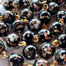 Load image into Gallery viewer, Centennial Black & Gold Murano Rosary