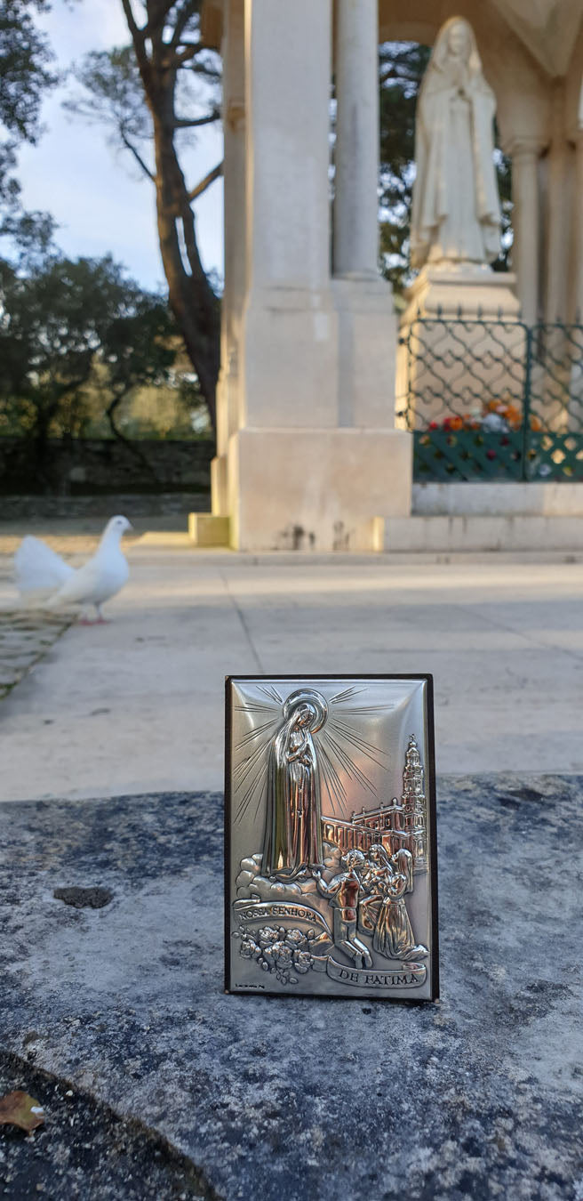 Our Lady of Fatima Silver Plaque - 3.54 inch | 9cm