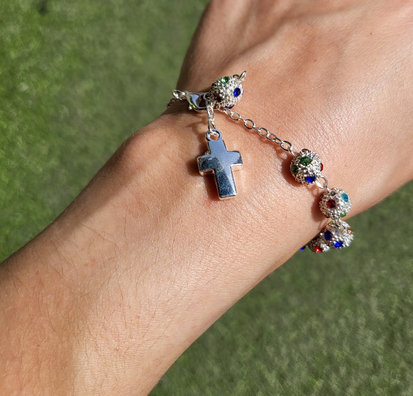 Pulseira de Rosário de Década de Cristais