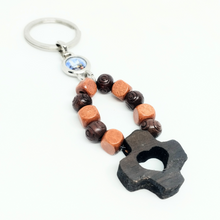 Load image into Gallery viewer, Decade Rosary Wood Keychain
