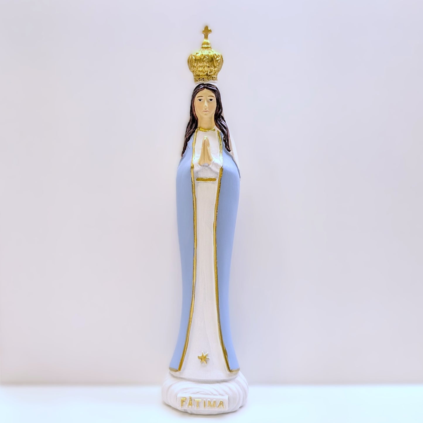 Blue Our Lady of Fatima Statue with Golden Crown [7.9'' | 20cm]