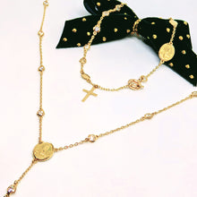 Load image into Gallery viewer, Rosary Necklace and Bracelet with Fátima  [19.2Kt Gold]
