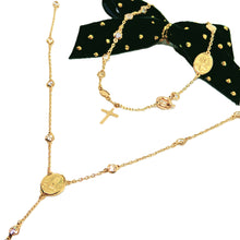 Load image into Gallery viewer, Rosary Necklace and Bracelet with Fátima  [19.2Kt Gold]

