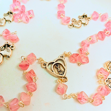 Load image into Gallery viewer, Heart of Jesus and Mary Rosary [Pink]
