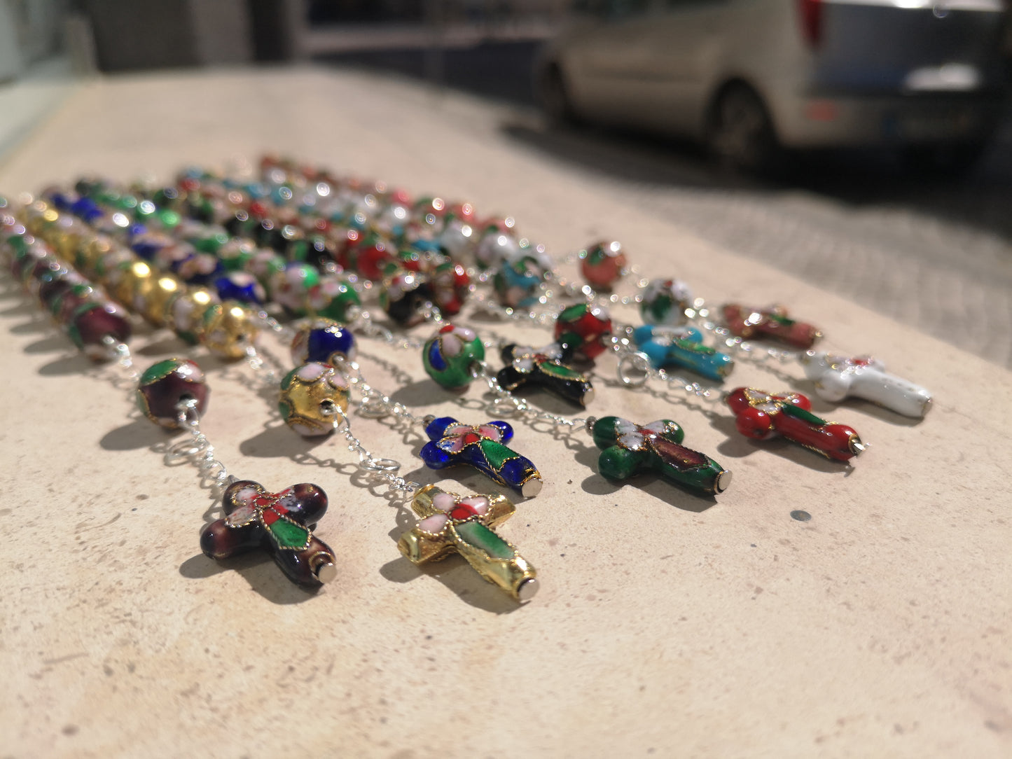 Cloisonné Decade Rosary Bracelet