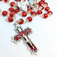 Load image into Gallery viewer, Our Lady Heart Red Rosary
