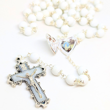 Load image into Gallery viewer, Our Lady Heart White Rosary
