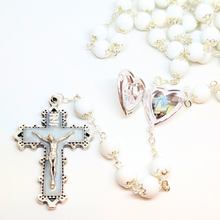 Load image into Gallery viewer, Our Lady Heart White Rosary
