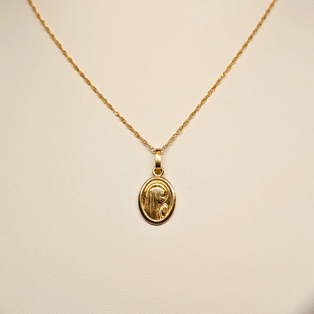 Our Lady of Fatima medal Necklace [19.2Kt Gold]