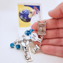 Load image into Gallery viewer, Pope Francis Blue Rosary
