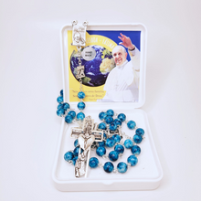 Load image into Gallery viewer, Pope Francis Blue Rosary
