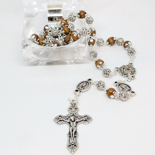 Wood Rosary - Medals of Fatima