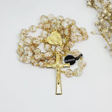 Load image into Gallery viewer, Apparitions Centennial Cream &amp; Gold Murano Rosary
